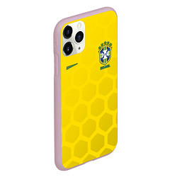 Чехол iPhone 11 Pro матовый Brazil Team: WC 2018, цвет: 3D-розовый — фото 2