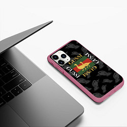 Чехол iPhone 11 Pro матовый GUSSI Style, цвет: 3D-малиновый — фото 2