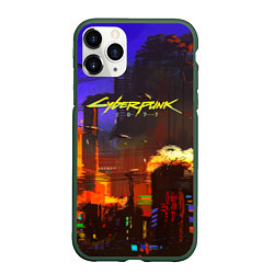 Чехол iPhone 11 Pro матовый Cyberpunk 2077: Night City