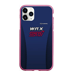 Чехол iPhone 11 Pro матовый Subaru wrx sti, цвет: 3D-малиновый