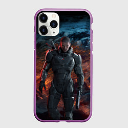 Чехол iPhone 11 Pro матовый Mass Effect: Soldier, цвет: 3D-фиолетовый