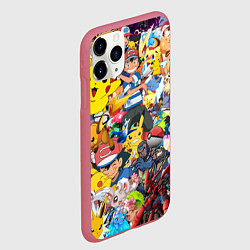 Чехол iPhone 11 Pro матовый Pokemon Bombing, цвет: 3D-малиновый — фото 2