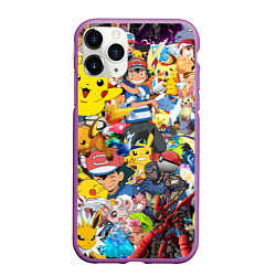Чехол iPhone 11 Pro матовый Pokemon Bombing, цвет: 3D-фиолетовый