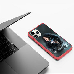 Чехол iPhone 11 Pro матовый The Witcher 3: Magical Woman, цвет: 3D-красный — фото 2