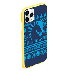 Чехол iPhone 11 Pro матовый Team Liquid: Blue Pattern, цвет: 3D-желтый — фото 2