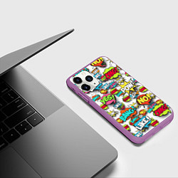 Чехол iPhone 11 Pro матовый Pop art Fashion, цвет: 3D-фиолетовый — фото 2