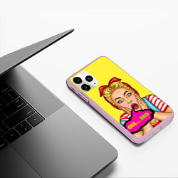 Чехол iPhone 11 Pro матовый Pop-girl: Oh no, цвет: 3D-розовый — фото 2