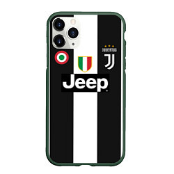 Чехол iPhone 11 Pro матовый FC Juventus 18-19, цвет: 3D-темно-зеленый