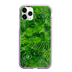 Чехол iPhone 11 Pro матовый Тропический лес, цвет: 3D-сиреневый
