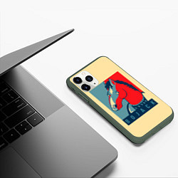 Чехол iPhone 11 Pro матовый BoJack Obey, цвет: 3D-темно-зеленый — фото 2