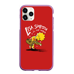 Чехол iPhone 11 Pro матовый Lisa Simpson, цвет: 3D-фиолетовый