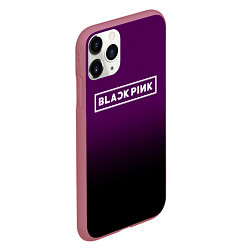 Чехол iPhone 11 Pro матовый Black Pink: Violet Gradient, цвет: 3D-малиновый — фото 2