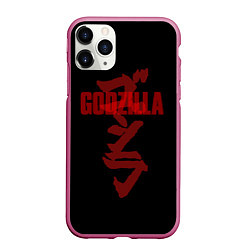 Чехол iPhone 11 Pro матовый Godzilla: Hieroglyphs, цвет: 3D-малиновый