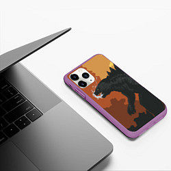 Чехол iPhone 11 Pro матовый Godzilla: Monster Smoke, цвет: 3D-фиолетовый — фото 2