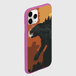 Чехол iPhone 11 Pro матовый Godzilla: Monster Smoke, цвет: 3D-фиолетовый — фото 2