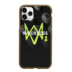 Чехол iPhone 11 Pro матовый Watch Dogs 2: Skulls Pattern