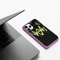 Чехол iPhone 11 Pro матовый Watch Dogs 2: Skulls Pattern, цвет: 3D-фиолетовый — фото 2