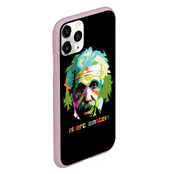 Чехол iPhone 11 Pro матовый Albert Einstein, цвет: 3D-розовый — фото 2