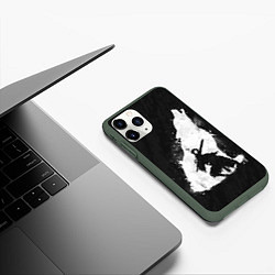 Чехол iPhone 11 Pro матовый Dark Souls: Howling Wolf, цвет: 3D-темно-зеленый — фото 2