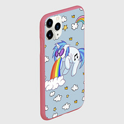 Чехол iPhone 11 Pro матовый Рарити пони, цвет: 3D-малиновый — фото 2