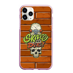 Чехол iPhone 11 Pro матовый Skate or Die: Skull Style