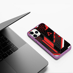 Чехол iPhone 11 Pro матовый CS:GO CYREX CARBON, цвет: 3D-фиолетовый — фото 2