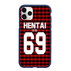 Чехол iPhone 11 Pro матовый Hentai 69: Red Grid