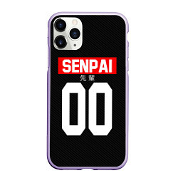 Чехол iPhone 11 Pro матовый Senpai 00: Black Style, цвет: 3D-светло-сиреневый