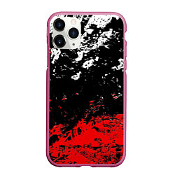 Чехол iPhone 11 Pro матовый Брызги красок, цвет: 3D-малиновый