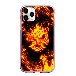 Чехол iPhone 11 Pro матовый Cyberpunk 2077: FIRE SAMURAI, цвет: 3D-розовый