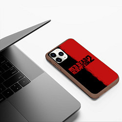 Чехол iPhone 11 Pro матовый RDD 2: Black & Red, цвет: 3D-коричневый — фото 2