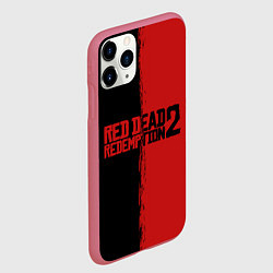 Чехол iPhone 11 Pro матовый RDD 2: Black & Red, цвет: 3D-малиновый — фото 2