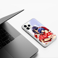 Чехол iPhone 11 Pro матовый Senpai Love, цвет: 3D-белый — фото 2