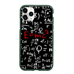 Чехол iPhone 11 Pro матовый E=mc2: Black Style, цвет: 3D-темно-зеленый