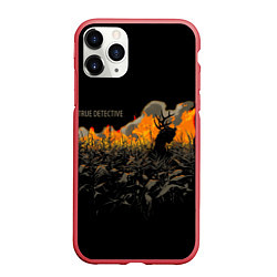 Чехол iPhone 11 Pro матовый True Detective: Fire, цвет: 3D-красный