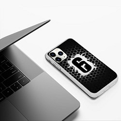 Чехол iPhone 11 Pro матовый R6S: Carbon Symbon, цвет: 3D-белый — фото 2