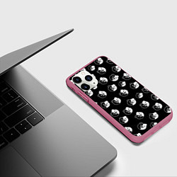 Чехол iPhone 11 Pro матовый MONOKUMA, цвет: 3D-малиновый — фото 2