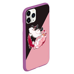 Чехол iPhone 11 Pro матовый MONOKUMA X MONOMI, цвет: 3D-фиолетовый — фото 2