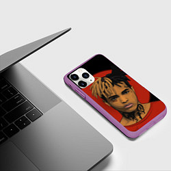 Чехол iPhone 11 Pro матовый XXXTentacion: Red Sun, цвет: 3D-фиолетовый — фото 2
