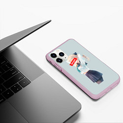 Чехол iPhone 11 Pro матовый Senpai School Girl, цвет: 3D-розовый — фото 2