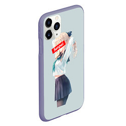 Чехол iPhone 11 Pro матовый Senpai School Girl, цвет: 3D-серый — фото 2