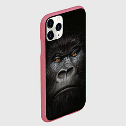 Чехол iPhone 11 Pro матовый Морда Гориллы, цвет: 3D-малиновый — фото 2