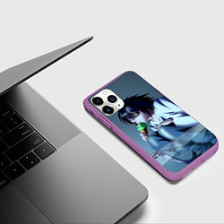 Чехол iPhone 11 Pro матовый L ест мороженое, цвет: 3D-фиолетовый — фото 2