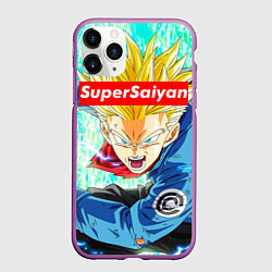 Чехол iPhone 11 Pro матовый DBZ: Super Saiyan, цвет: 3D-фиолетовый