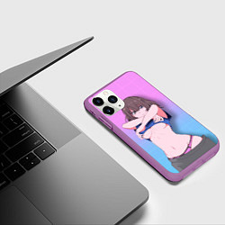 Чехол iPhone 11 Pro матовый Ahegao Girl, цвет: 3D-фиолетовый — фото 2