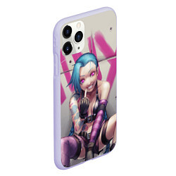 Чехол iPhone 11 Pro матовый Jinx: LoL, цвет: 3D-светло-сиреневый — фото 2