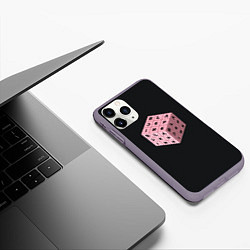 Чехол iPhone 11 Pro матовый Black Pink Cube, цвет: 3D-серый — фото 2
