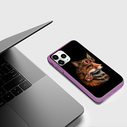 Чехол iPhone 11 Pro матовый Королевский лис, цвет: 3D-фиолетовый — фото 2