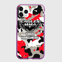 Чехол iPhone 11 Pro матовый Khabib Nurmagomedov: Red Camo, цвет: 3D-фиолетовый