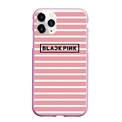 Чехол iPhone 11 Pro матовый Black Pink: Striped Geometry